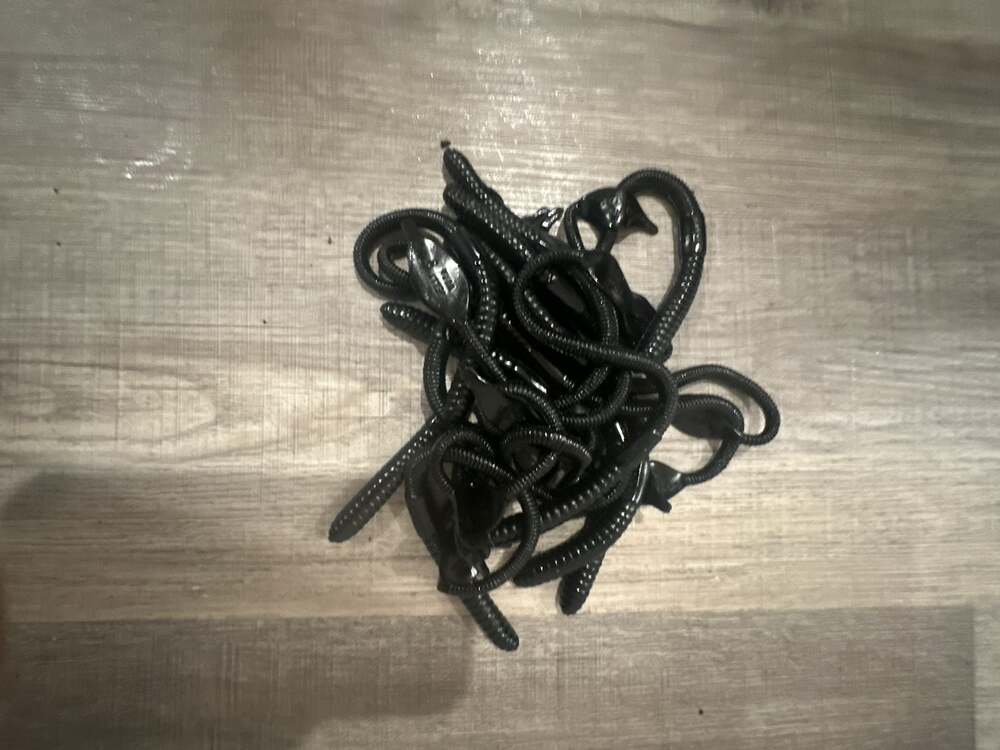 Mann’s jelly worm Soft Plastic Fishing Lures Black 8 Inch